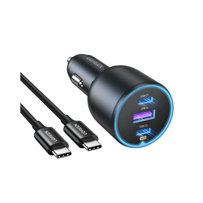 UGREEN 55511 130W 3-Port Fast Car Charger with 100W Cable EC705
